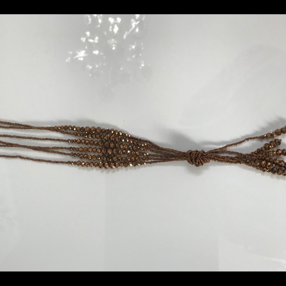 Bronze Tassel Necklace Multi Strand - Picture 7 of 7